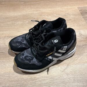 adidas Black and Gray Camouflage Sneakers